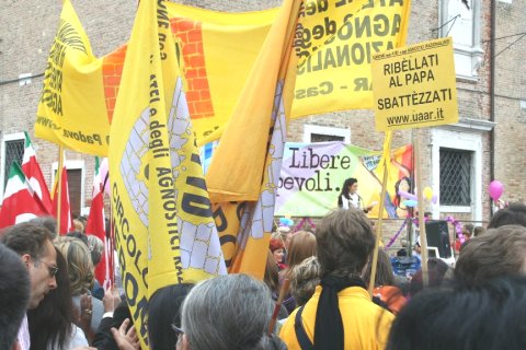 7 ottobre 2006, Venezia: Partecipazione UAAR alla manifestazione contro i volontari antiabortisti nei consultori familiari pubblici