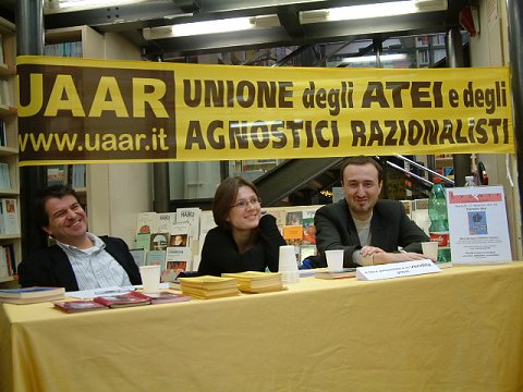 12 febbraio 2008, Roma: Darwin Day UAAR. Mario De Caro, Silvia Bencivelli e Raffaele Carcano