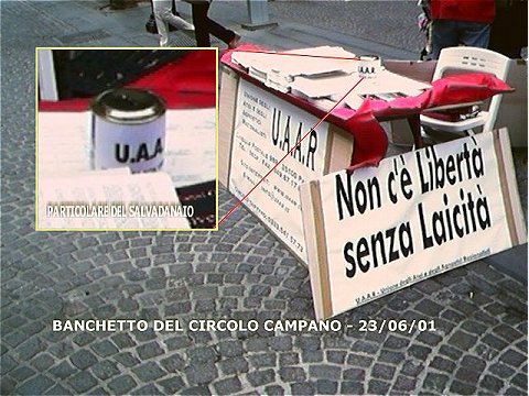 23 giugno 2001: Banchetto UAAR a Napoli