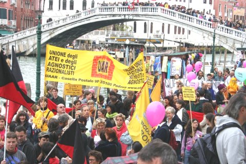 7 ottobre 2006, Venezia: Partecipazione UAAR alla manifestazione contro i volontari antiabortisti nei consultori familiari pubblici