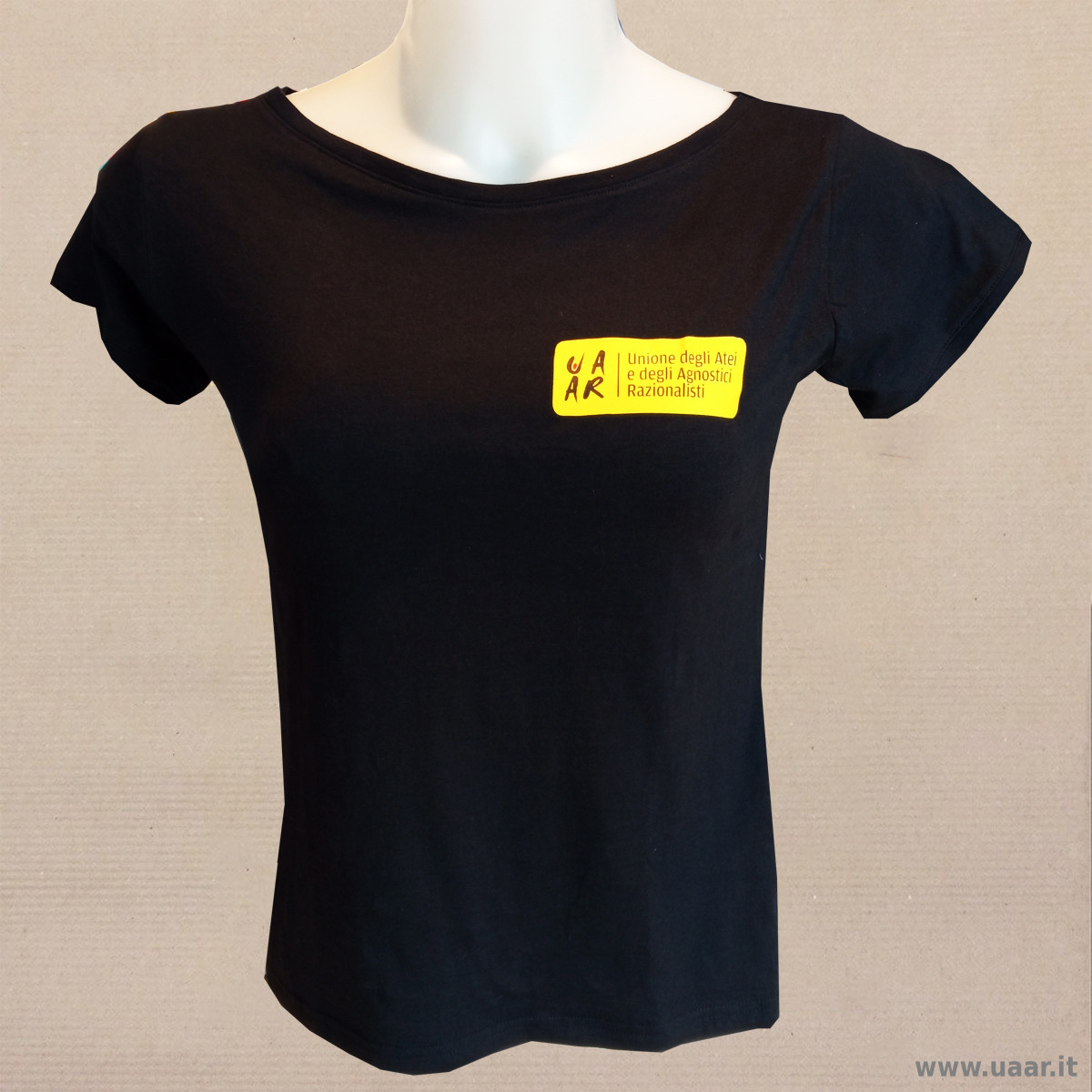 Maglietta con logo Uaar nera (donna) | Shop | UAAR
